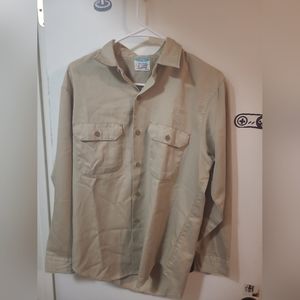 Vintage Big Mac Penn Prest Men's Large Penneys Tan/Light Brown 60s Work Shirt